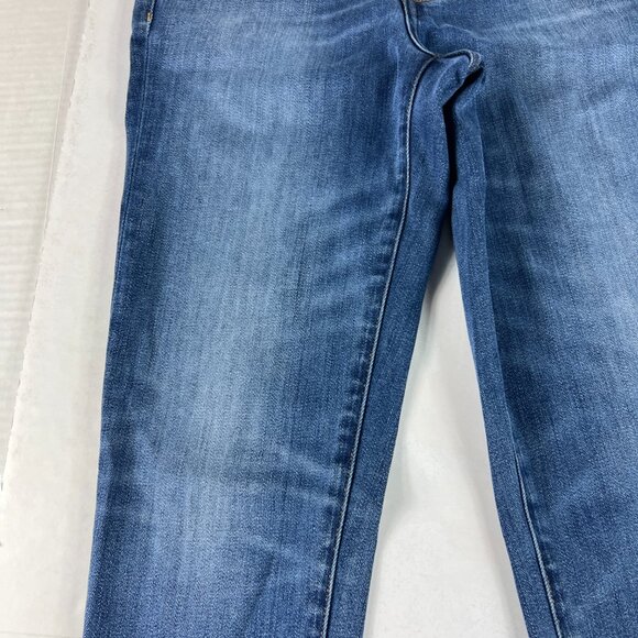 Denim Forum Jean Women 28x24 Nico Mid Rise Skinny Crop Blue Stretch Denim Tag 28 - Picture 6 of 16